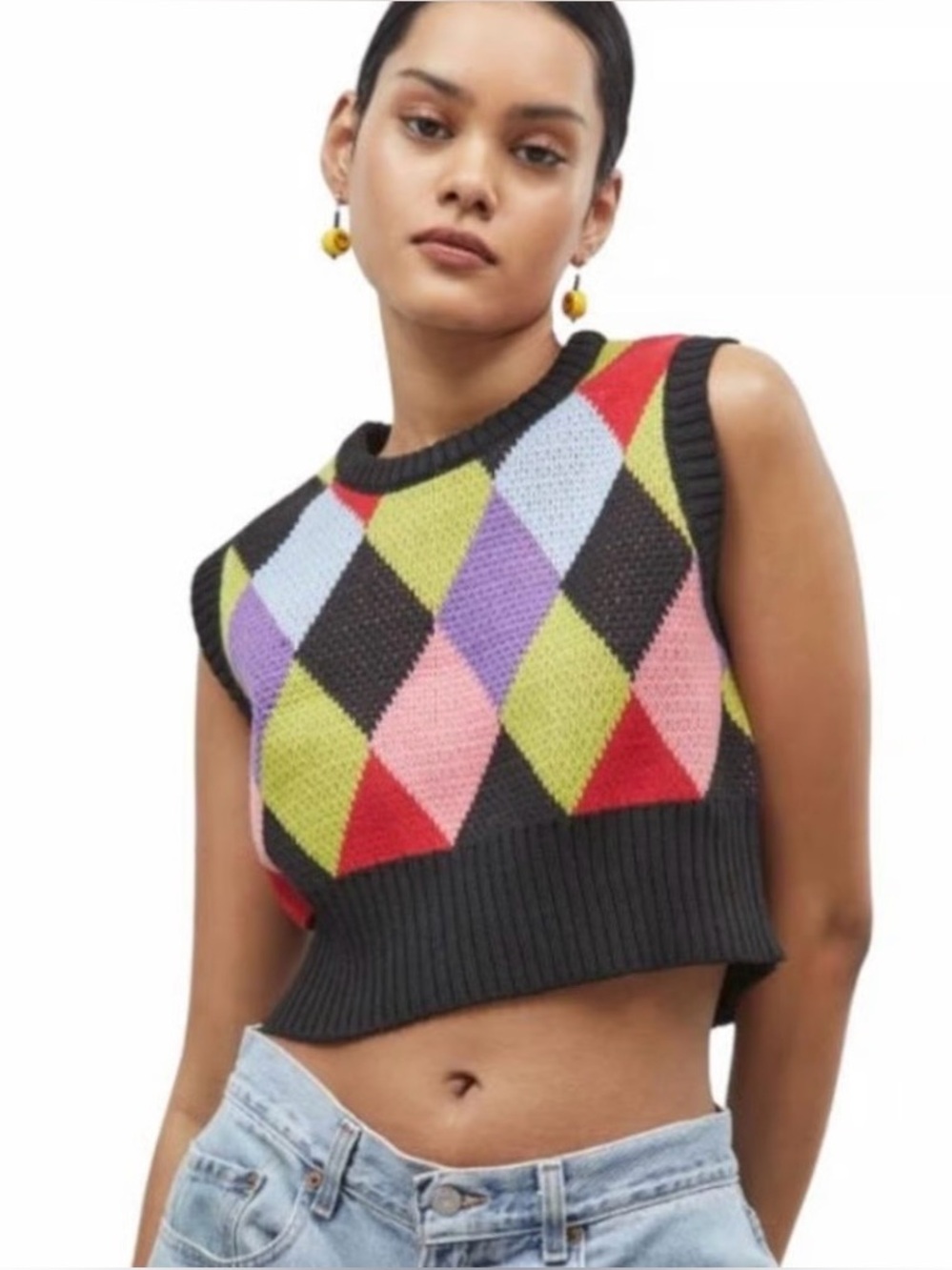 Ragged Jeans Dolls Kill The Ragged Priest Cram Argyle sweater vest size medium